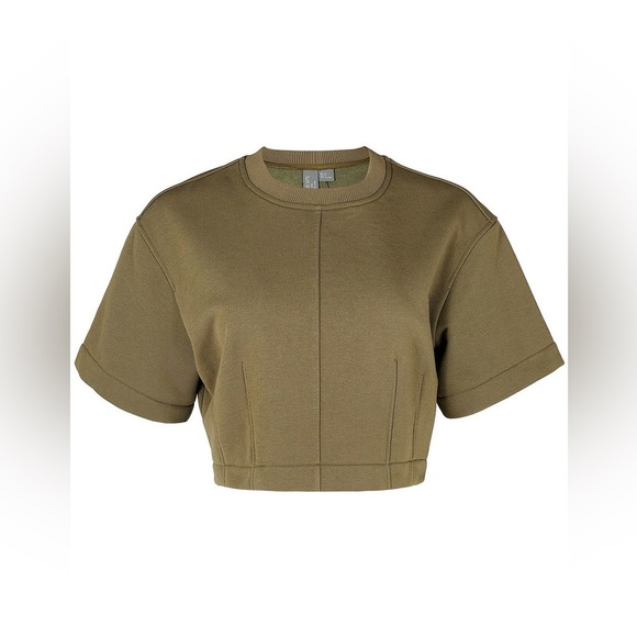 SWEATY BETTY WREN CROP SHORT SLEEVE T-SHIRT- Size XL. Color olive - Picture 11 of 11